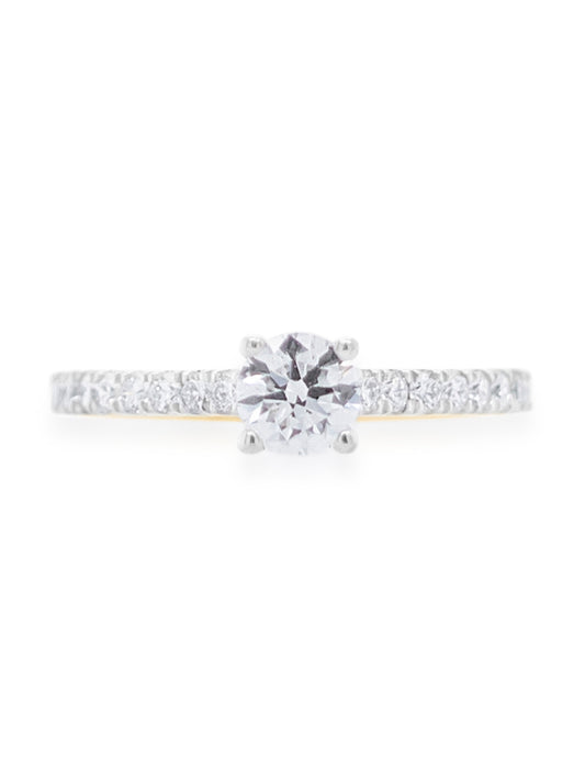 Lab Grown Diamond Solitaire, 18K Yellow & White Gold T=0.80ct.