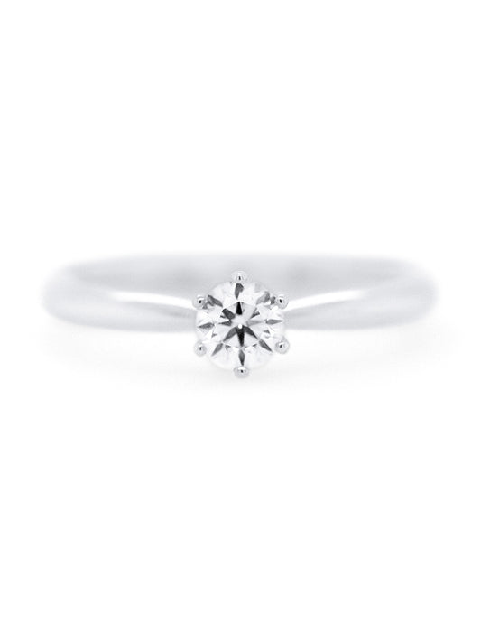 Lab Grown Solitaire Diamond Ring, set in 18K White Gold.