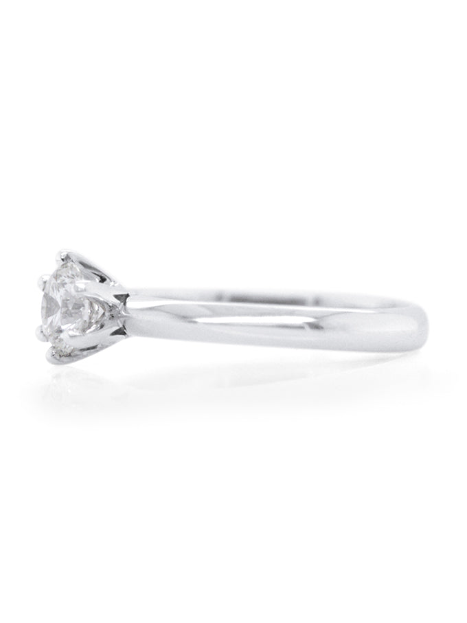 Pure Solitaire Diamond Ring. 18K White Gold, T=0.71ct.