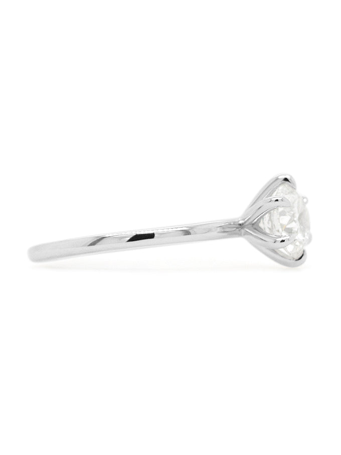 Lab Grown RBC 1.26 Carat Diamond Solitaire Ring, 18 Carat White Gold.