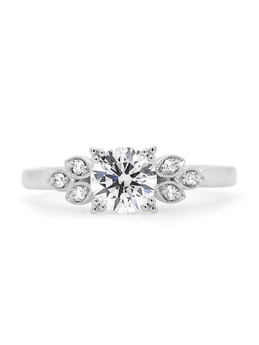 Lab Grown Round 1.11 Carat Diamond Set Ring in 18 Carat White Gold