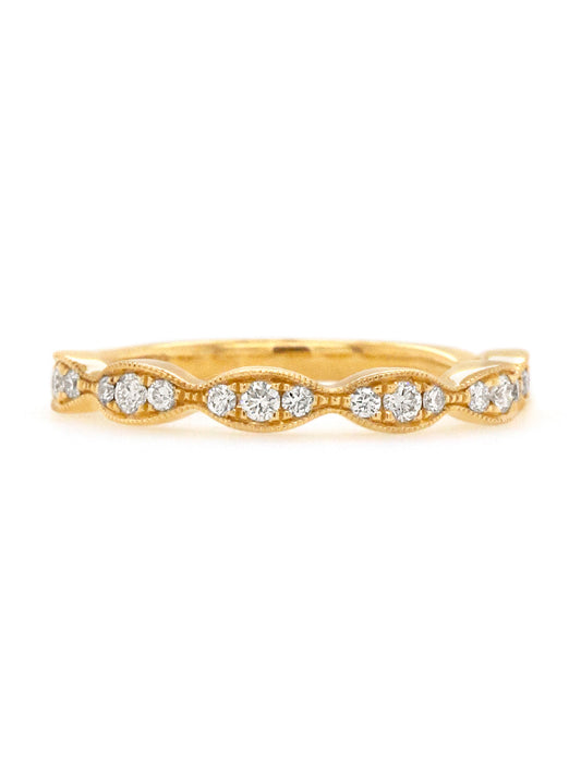 Diamond Set Band, 18K Yellow Gold, T=0.27ct.