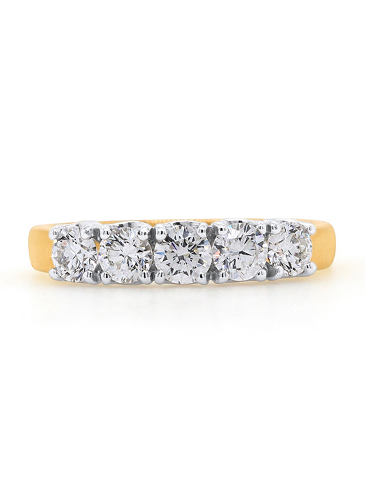 18 Carat Yellow Gold Ladies Wedder, 1 Carat of Claw Set Diamonds