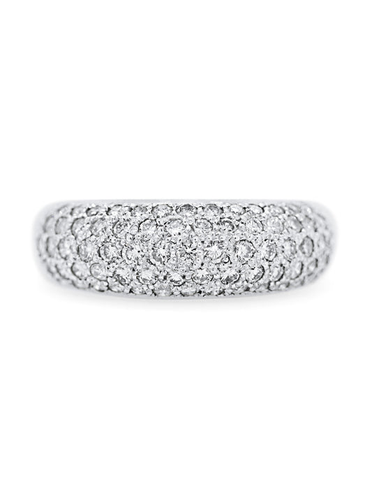 18K White Gold Cocktail Style Ring, 1.02ct of Diamonds.