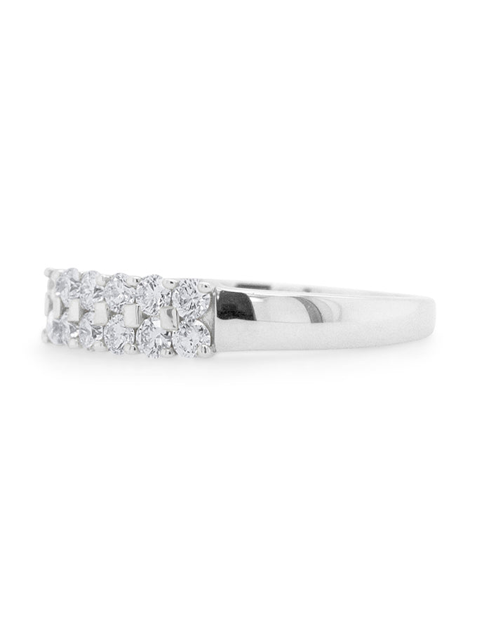 Half a Carat of Diamonds set in a double row ring.