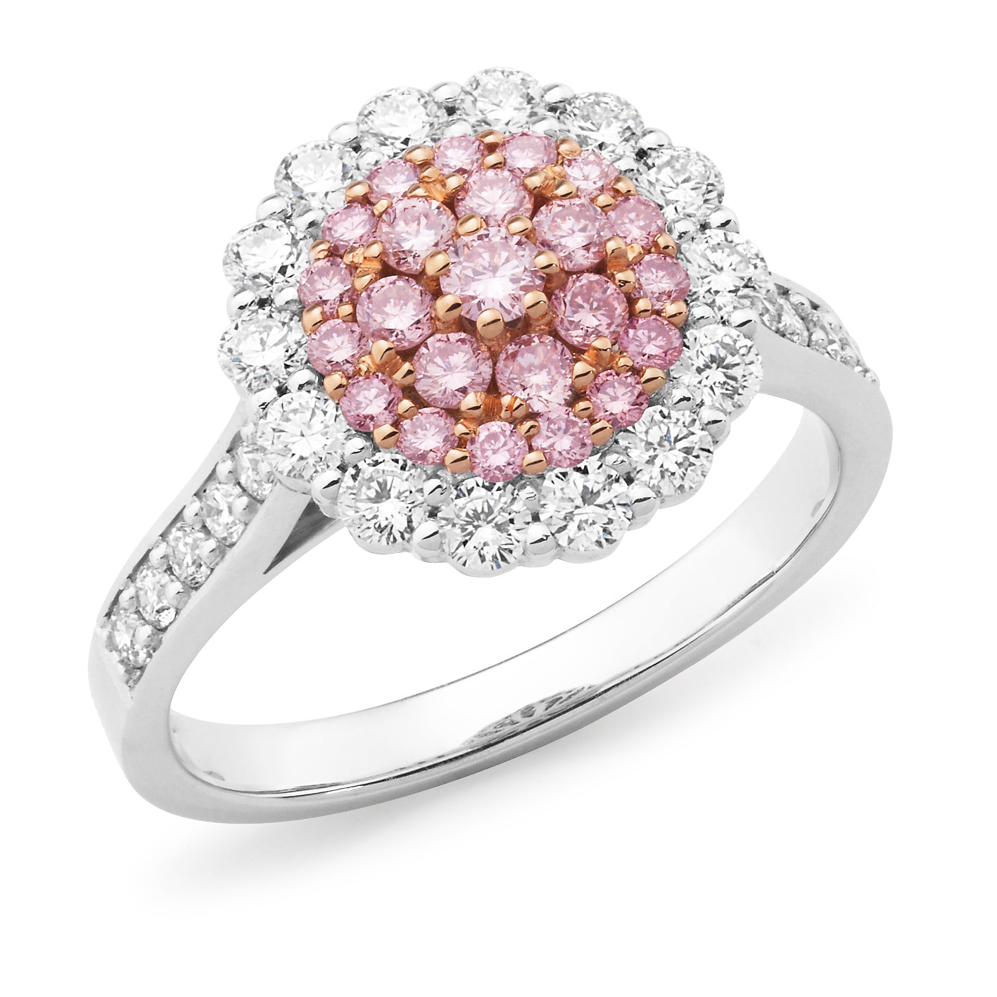 Australian 0.51ct Pink Diamond Ring in 18 Carat White & Rose Gold