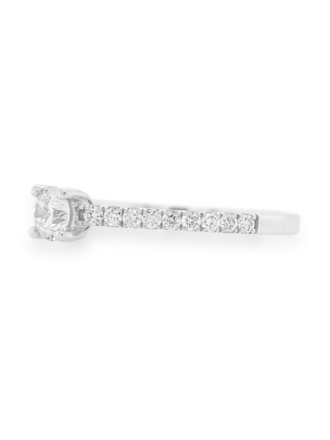 18 Carat White Gold Solitaire Diamond Ring, T= 0.76ct.