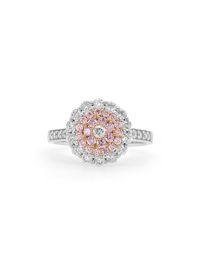 Australian 0.51ct Pink Diamond Ring in 18 Carat White & Rose Gold