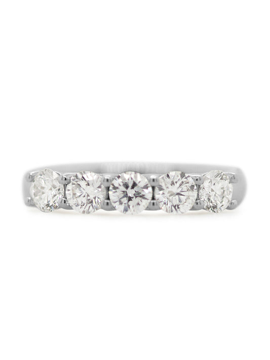 Lab Grown Diamond Set Dress Ring, 18K White Gold T=1.10ct