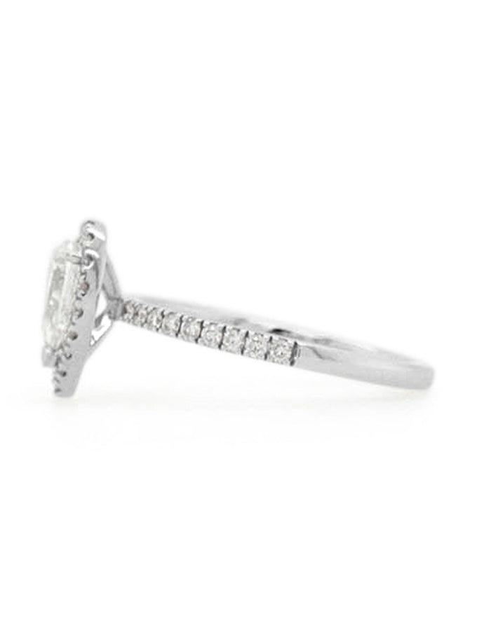 Lab Grown 0.70 Carat Pear Diamond Ring in White Gold, T=1.07ct