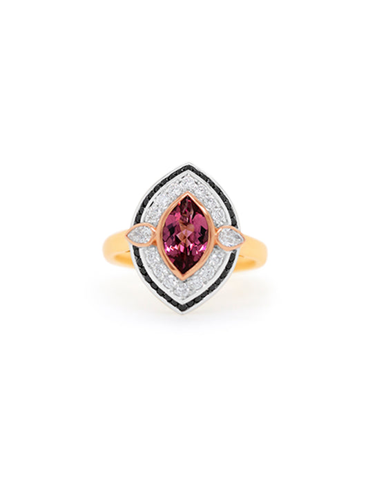 Georges Guillaume Tourmaline & Diamond Ring, 18K T=0.59ct.