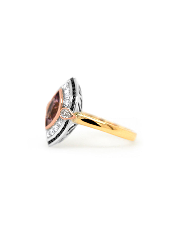 Georges Guillaume Tourmaline & Diamond Ring, 18K T=0.59ct.