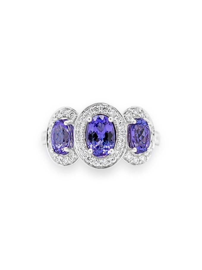 Tanzanite & Diamond Trilogy, 18 Carat White Gold