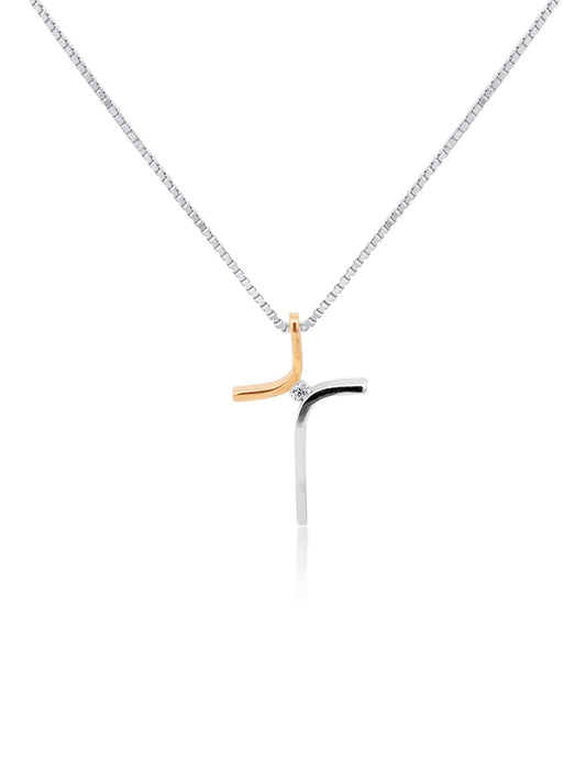 Diamond Set Cross (plated chain)