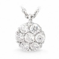 Diamond Cluster Pendant, 9k White Gold