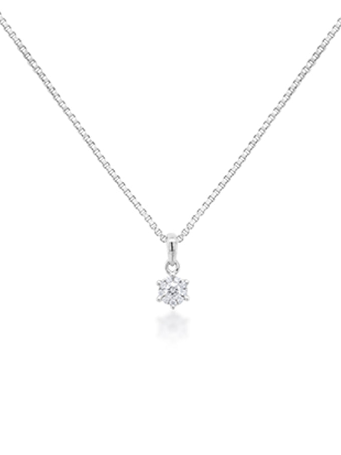 Diamond Cluster Pendant in 9K White Gold