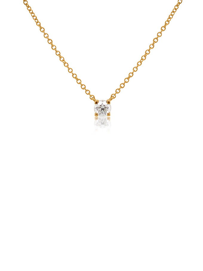 Lab Grown 0.30 Carat Diamond Set Pendant, 9 Carat Yellow Gold, 45cm