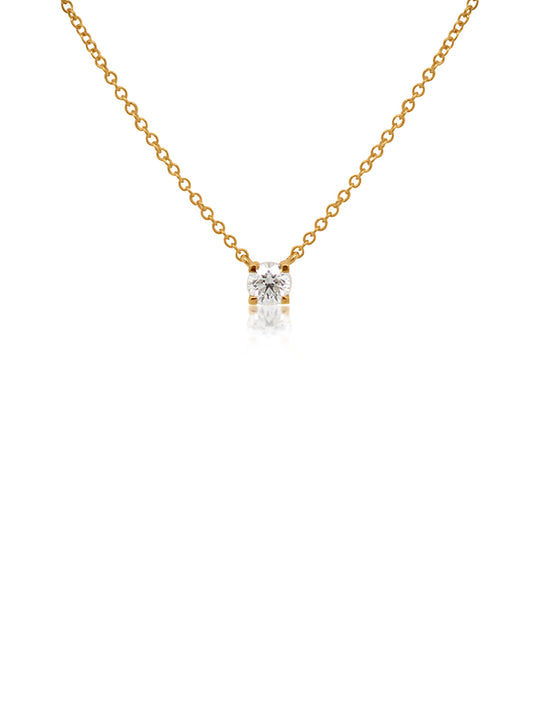 Lab Grown 0.30 Carat Diamond Set Pendant, 9 Carat Yellow Gold, 45cm