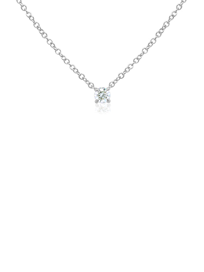 Lab Grown Diamond Pendant T=0.15ct, 9 Carat White Gold