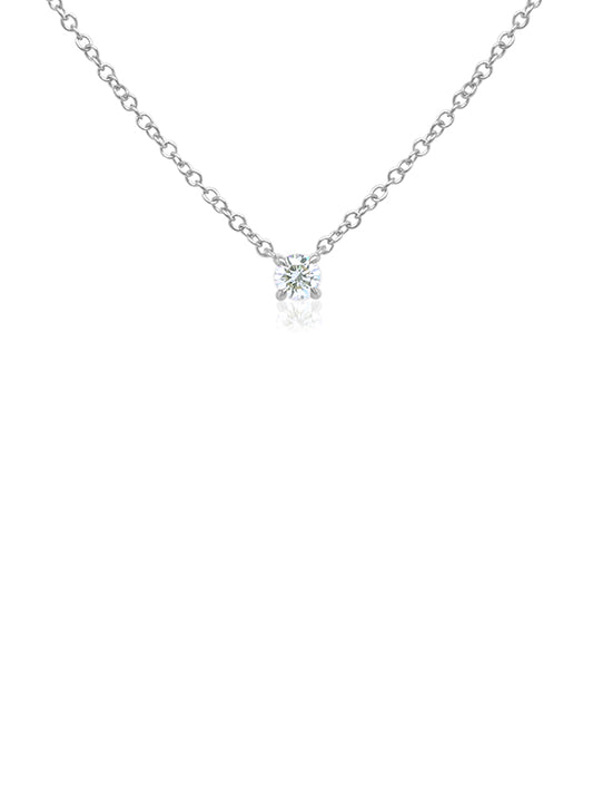 Lab Grown Diamond Pendant T=0.15ct, 9 Carat White Gold