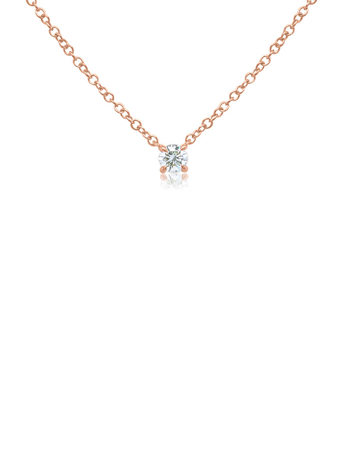 Lab Grown Diamond Pendant T=0.15ct, 9 Carat Rose Gold