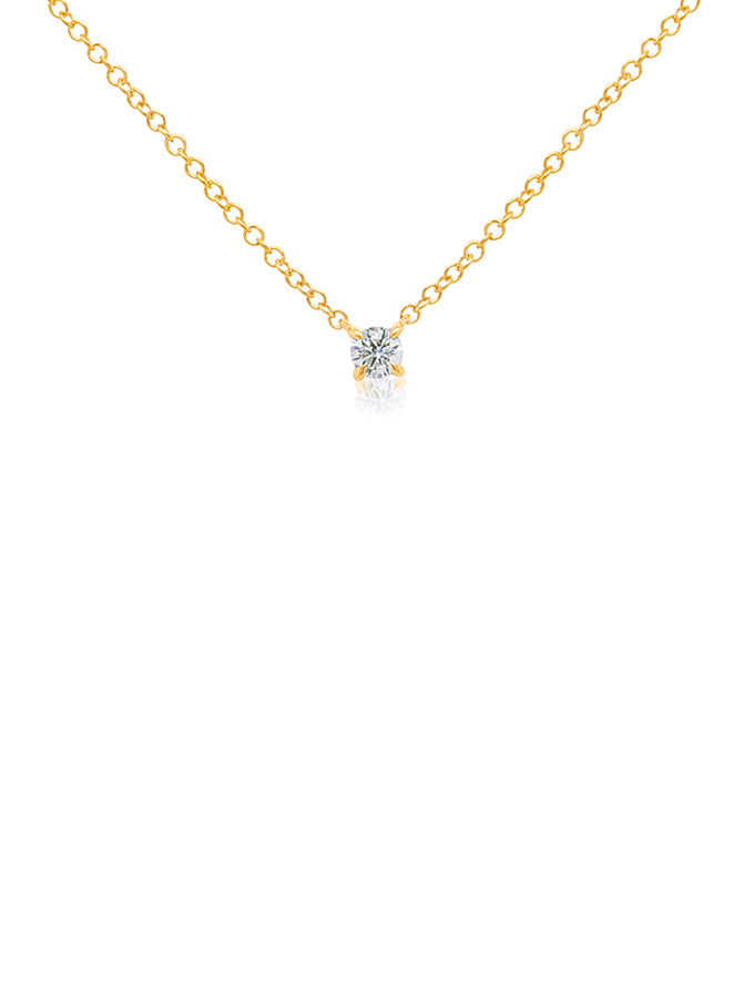 Solitaire Diamond Set Pendant T=0.15ct, 9 Carat Yellow Gold