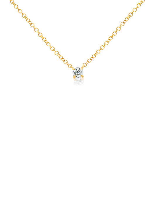 Solitaire Diamond Set Pendant T=0.15ct, 9 Carat Yellow Gold