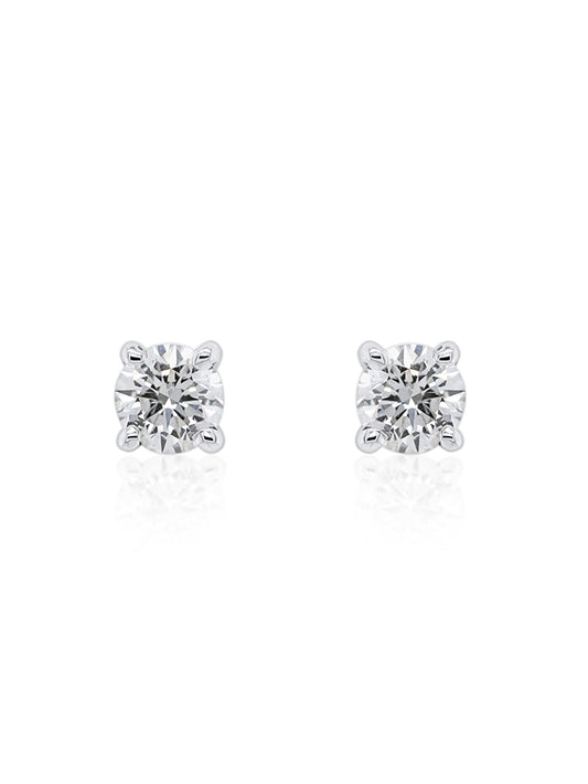 Lab Grown Classic Diamond Stud Ear Rings. T=0.40ct threaded posts 18K