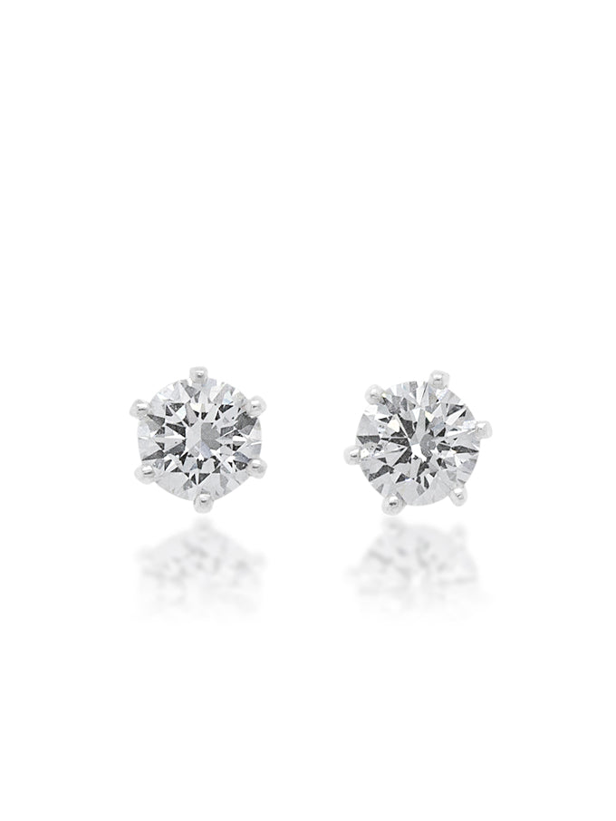 Lab Grown 0.82 Carat Diamond Stud Earrings in 18 Carat White Gold