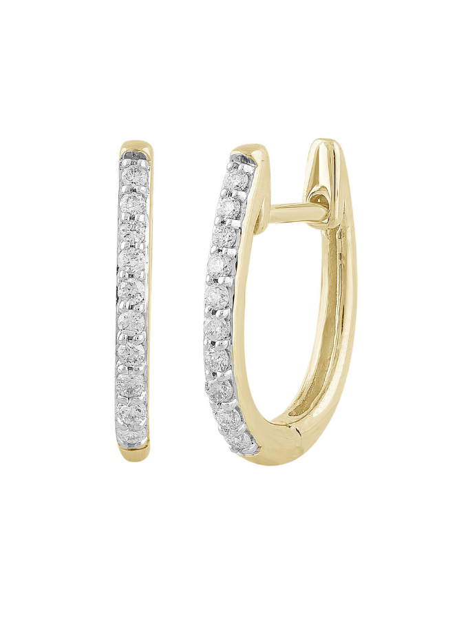 0.15 Carat Diamond Huggie Earrings in 9 Carat Yellow Gold