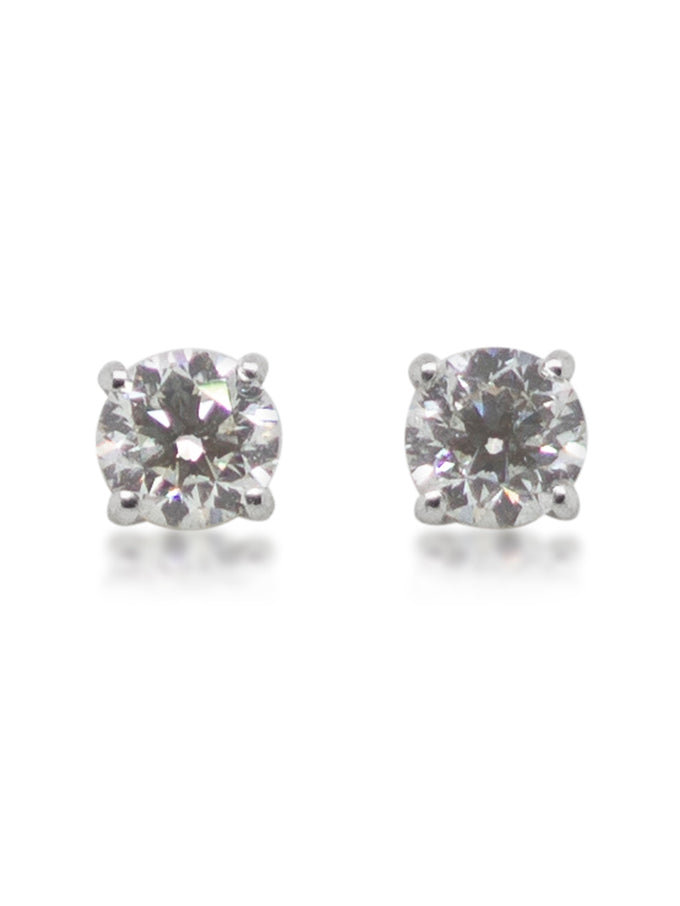 Studs with 0.80 Carats Total Diamond Weight in 18 Carat Yellow Gold