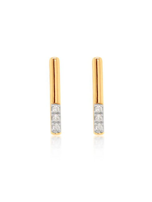 Diamond Bar Drop Earrings, 9K Yellow Gold