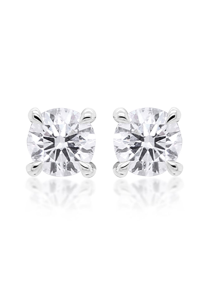 Lab Grown Diamond Stud Earrings, T=0.30ct 9K White Gold