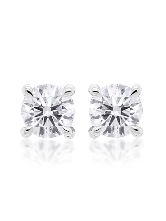 Lab Grown Diamond Stud Earrings, T=0.30ct 9K White Gold