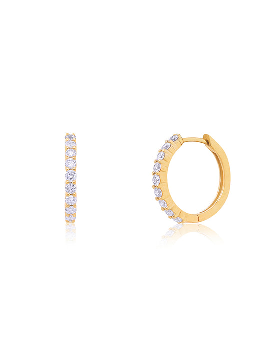 Lab Grown Diamond Huggie Earrings Set in 9 Carat Yellow Gold 18=0.53ct