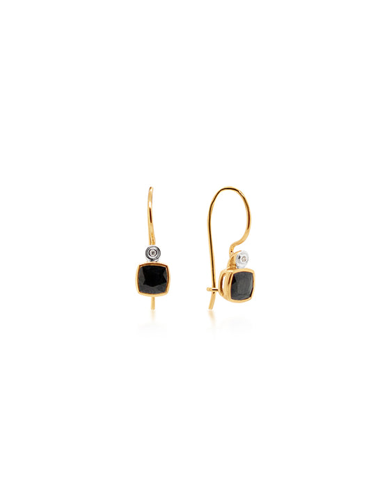 Sapphire & Diamond Drop Earrings in 9 Carat Yellow Gold