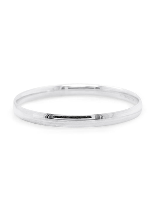 Solid Sterling Silver Bangle, Comfort Fit