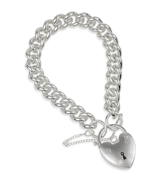 19cm Padlock Catch Curblink Bracelet in Sterling Silver