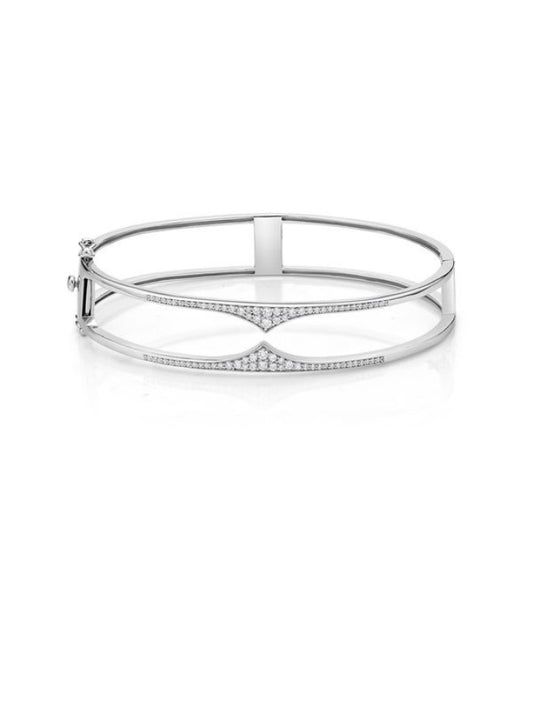 Bangle CZ SS Hinged