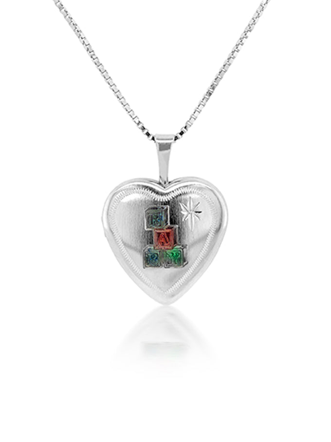 Sterling Silver Hinged Heart Locket ED. 45cm silve chain.