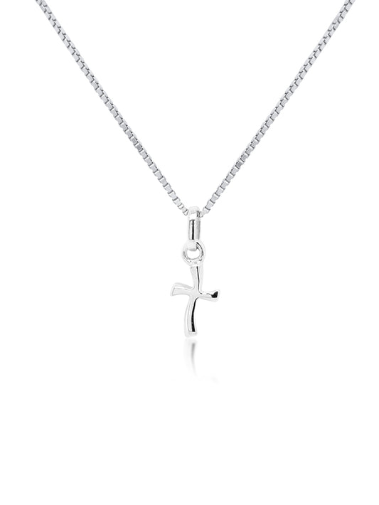 Curvy Cross Pendant, Silver