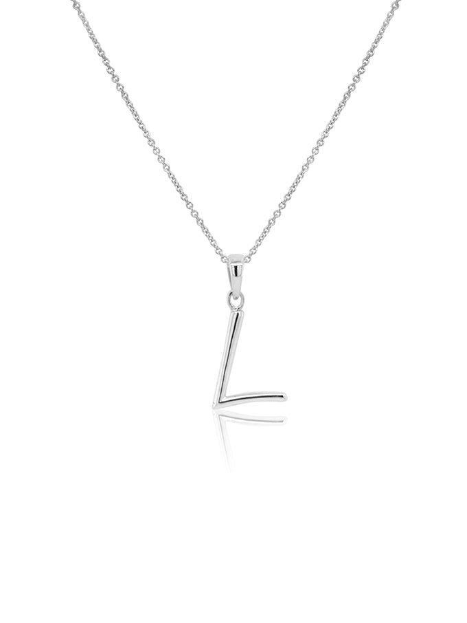 Initial 'L' Sterling Silver, 42-45cm Adjustable Chain
