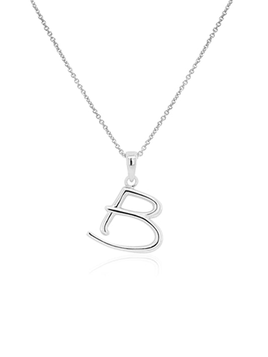 Initial Necklace Sterling Silver, 42-45cm Adjustable Chain