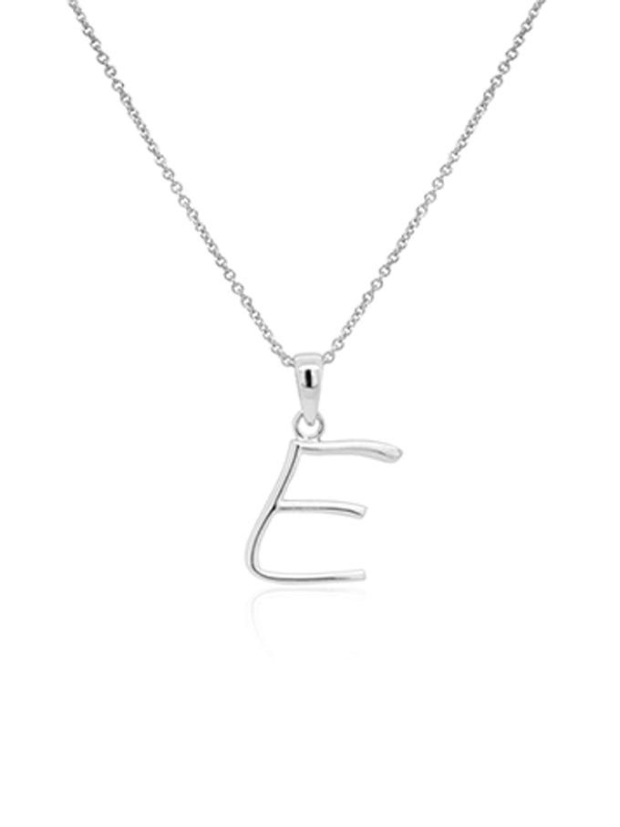 Initial Necklace Sterling Silver, 42-45cm Adjustable Chain