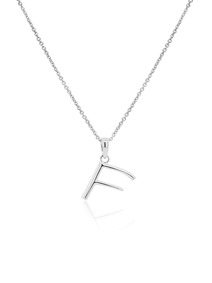 Initial Necklace Sterling Silver, 42-45cm Adjustable Chain