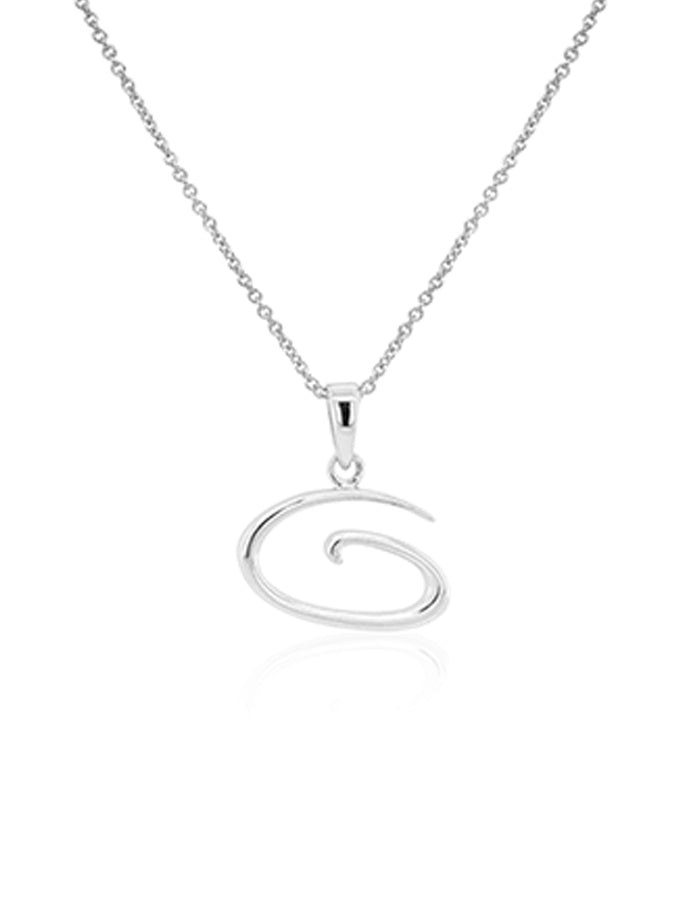 Initial Necklace Sterling Silver, 42-45cm Adjustable Chain