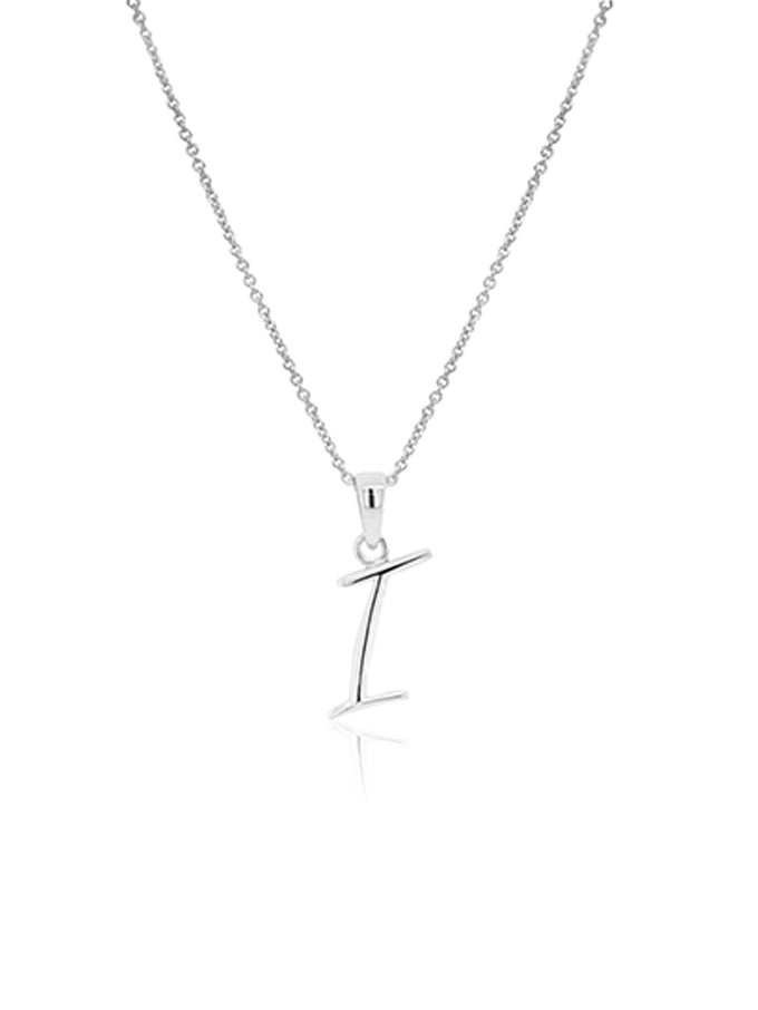 Initial Necklace Sterling Silver, 42-45cm Adjustable Chain