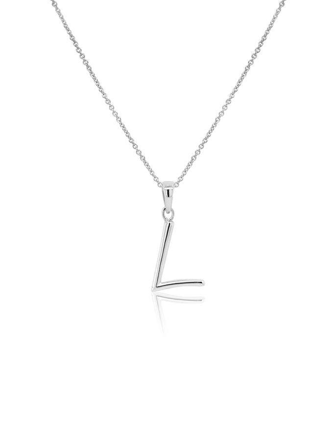 Initial Necklace Sterling Silver, 42-45cm Adjustable Chain