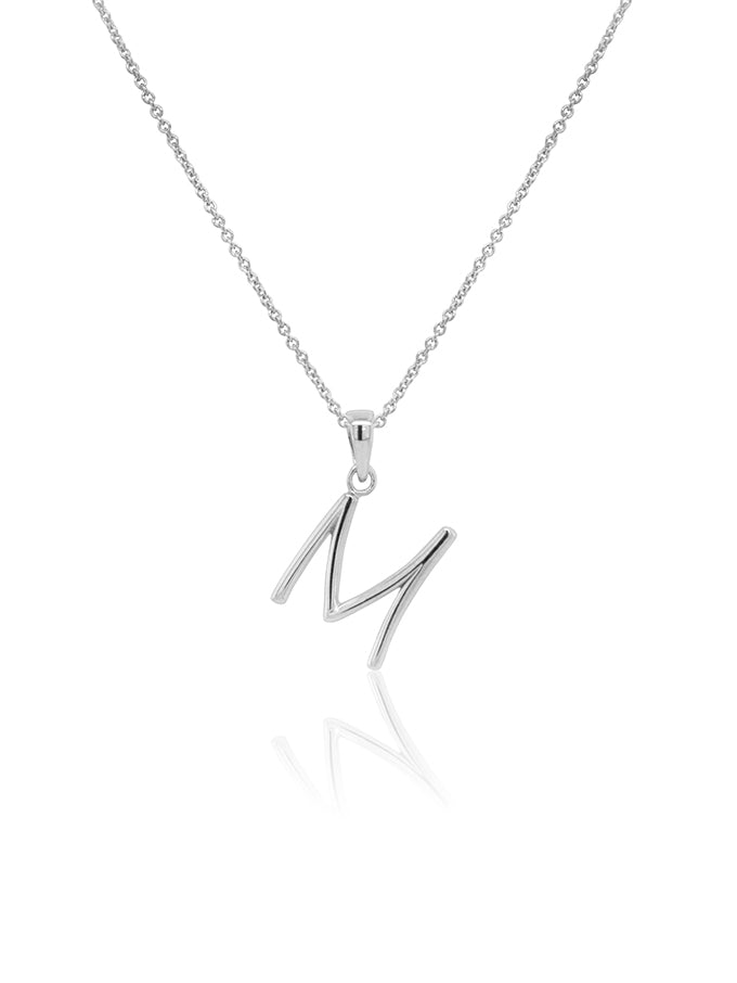 Initial Necklace Sterling Silver, 42-45cm Adjustable Chain