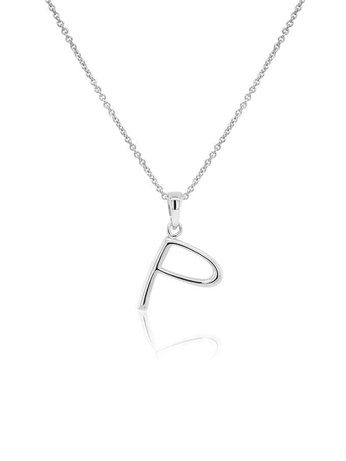 Initial Necklace Sterling Silver, 42-45cm Adjustable Chain